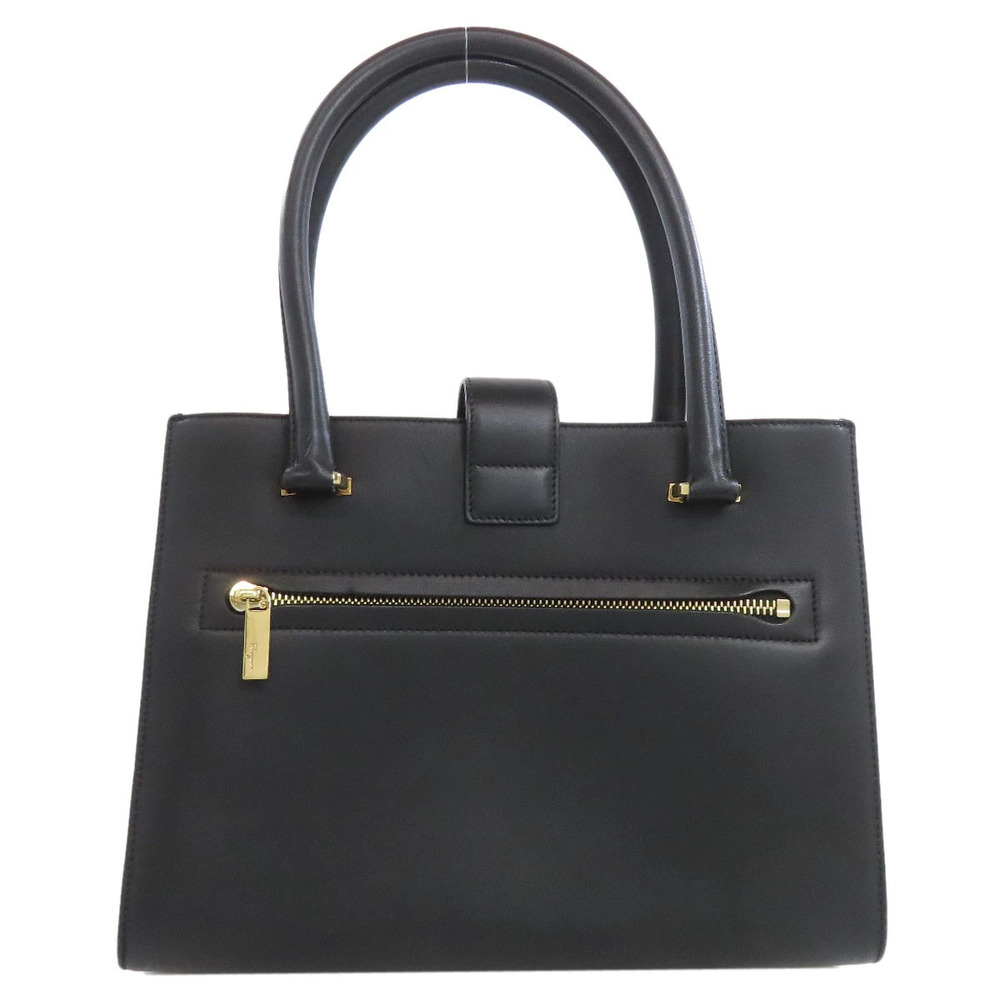 Salvatore Ferragamo Gancini handbag leather Black